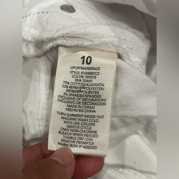 Women's White Pants with Striped Detail - Picture 8 of 14